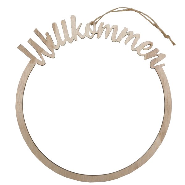 Holz Ring &quot;Wilkommen&quot;